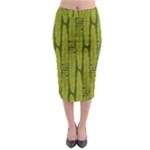 Fern Texture Nature Leaves Midi Pencil Skirt