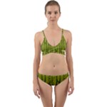 Fern Texture Nature Leaves Wrap Around Bikini Set