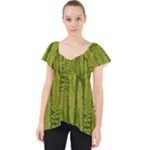 Fern Texture Nature Leaves Lace Front Dolly Top