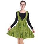 Fern Texture Nature Leaves Plunge Pinafore Dress