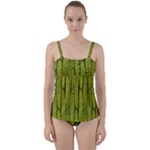 Fern Texture Nature Leaves Twist Front Tankini Set