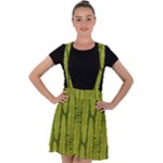 Fern Texture Nature Leaves Velvet Suspender Skater Skirt