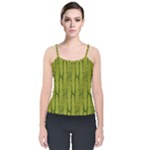 Fern Texture Nature Leaves Velvet Spaghetti Strap Top