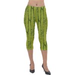 Fern Texture Nature Leaves Lightweight Velour Capri Leggings 