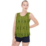 Fern Texture Nature Leaves Bubble Hem Chiffon Tank Top