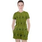 Fern Texture Nature Leaves Women s T-Shirt and Shorts Set