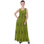 Fern Texture Nature Leaves Empire Waist Velour Maxi Dress