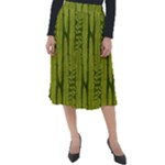 Fern Texture Nature Leaves Classic Velour Midi Skirt 