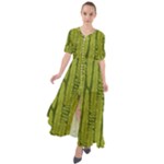 Fern Texture Nature Leaves Waist Tie Boho Maxi Dress