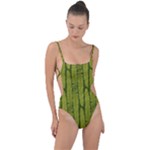 Fern Texture Nature Leaves Tie Strap One Piece Swimsuit