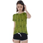 Fern Texture Nature Leaves Short Sleeve Open Back T-Shirt