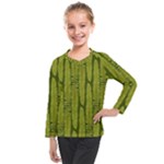 Fern Texture Nature Leaves Kids  Long Mesh T-Shirt