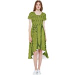 Fern Texture Nature Leaves High Low Boho Dress