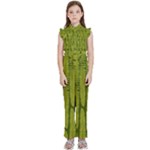 Fern Texture Nature Leaves Kids  Sleeveless Ruffle Edge Band Collar Chiffon One Piece