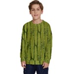 Fern Texture Nature Leaves Kids  Crewneck Sweatshirt