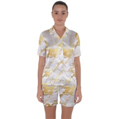 Satin Short Sleeve Pajamas Set 