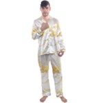 Marble Pattern Men s Long Sleeve Satin Pajamas Set