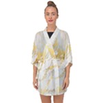 Marble Pattern Half Sleeve Chiffon Kimono