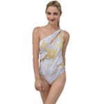 Marble Pattern To One Side Swimsuit