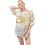 Marble Pattern Oversized Chiffon Top