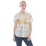 Marble Pattern Women s Short Sleeve Pocket Shirt