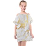 Marble Pattern Kids  One Piece Chiffon Dress