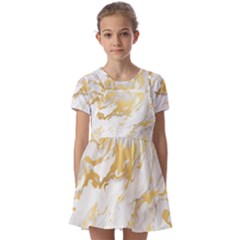 Kids  Short Sleeve Pinafore Style Dress 