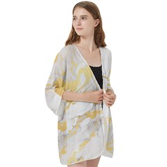 Open Front 3/4 Sleeve Batwing Chiffon Cardigan Kimono 