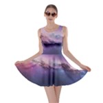 Cosmic Dreamscape Print (ai) Black Backgrond Skater Dress