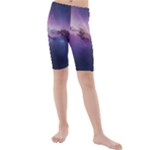 Cosmic Dreamscape Print (ai) Black Backgrond Kids  Mid Length Swim Shorts