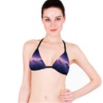 Cosmic Dreamscape Print (ai) Black Backgrond Classic Bikini Top