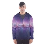 Cosmic Dreamscape Print (ai) Black Backgrond Men s Hooded Windbreaker