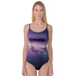 Cosmic Dreamscape Print (ai) Black Backgrond Camisole Leotard 