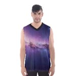 Cosmic Dreamscape Print (ai) Black Backgrond Men s Basketball Tank Top