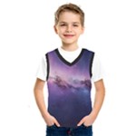 Cosmic Dreamscape Print (ai) Black Backgrond Kids  Basketball Tank Top