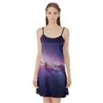 Cosmic Dreamscape Print (ai) Black Backgrond Satin Night Slip