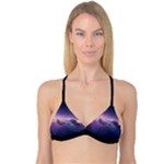 Cosmic Dreamscape Print (ai) Black Backgrond Reversible Tri Bikini Top