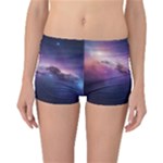 Cosmic Dreamscape Print (ai) Black Backgrond Reversible Boyleg Bikini Bottoms