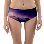 Cosmic Dreamscape Print (ai) Black Backgrond Reversible Mid-Waist Bikini Bottoms