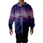 Cosmic Dreamscape Print (ai) Black Backgrond Kids  Hooded Windbreaker