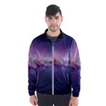 Cosmic Dreamscape Print (ai) Black Backgrond Men s Windbreaker