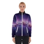 Cosmic Dreamscape Print (ai) Black Backgrond Women s Bomber Jacket