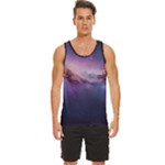 Cosmic Dreamscape Print (ai) Black Backgrond Men s Wide Collar Tank Top