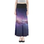 Cosmic Dreamscape Print (ai) Black Backgrond Full Length Maxi Skirt