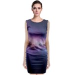 Cosmic Dreamscape Print (ai) Black Backgrond Classic Sleeveless Midi Dress