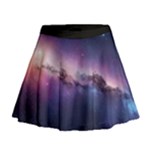 Cosmic Dreamscape Print (ai) Black Backgrond Mini Flare Skirt