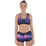 Cosmic Dreamscape Print (ai) Black Backgrond Racerback Boyleg Bikini Set