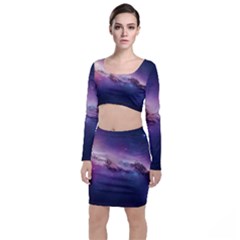 Long Sleeve Crop Top & Bodycon Skirt Set 