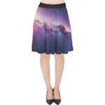 Cosmic Dreamscape Print (ai) Black Backgrond Velvet High Waist Skirt