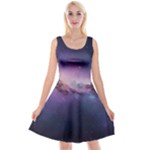 Cosmic Dreamscape Print (ai) Black Backgrond Reversible Velvet Sleeveless Dress